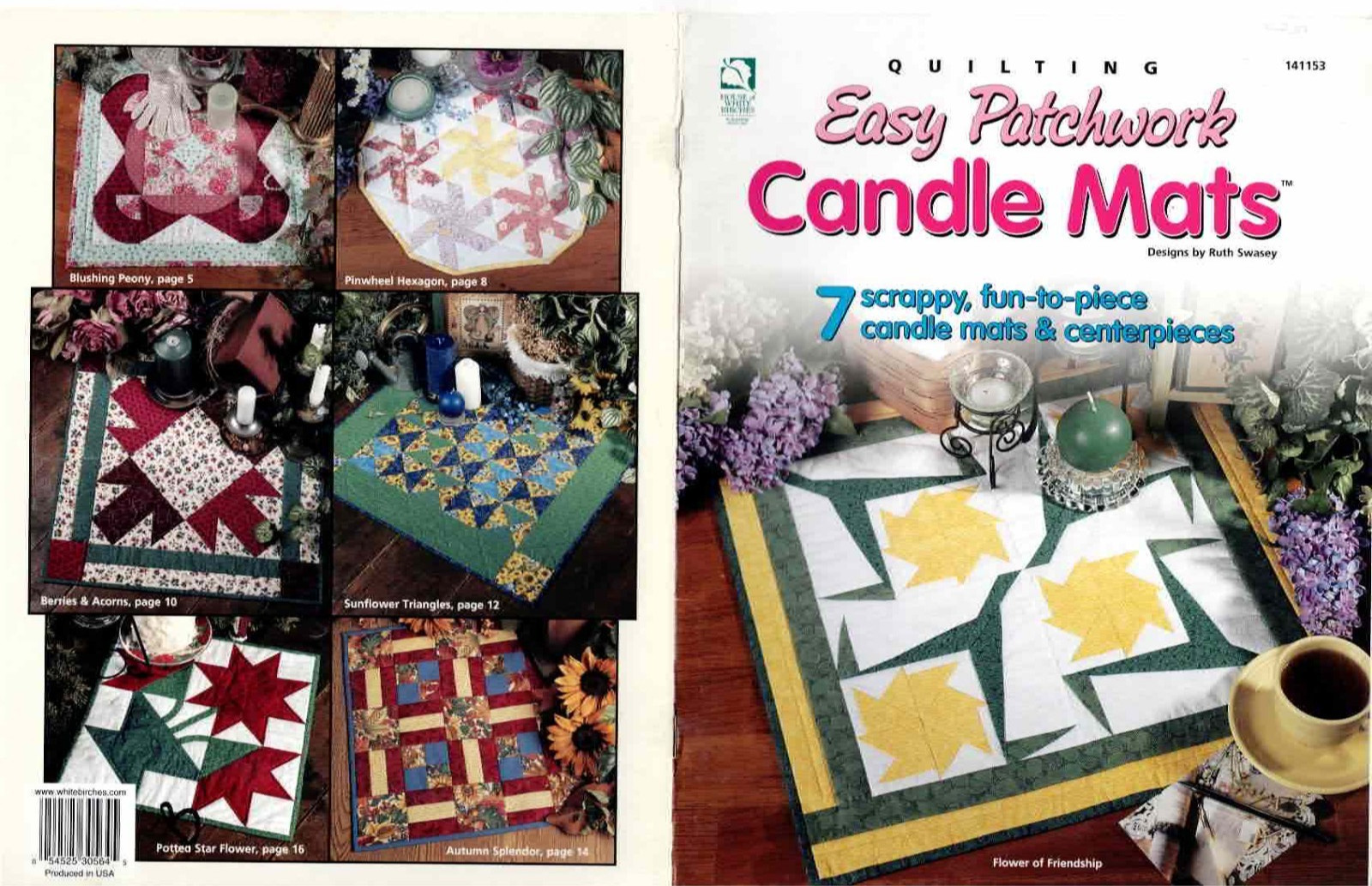 Quilting Easy Patchwork Quilt Pattern Booklet Candle Mats Centerpieces 7 Designs