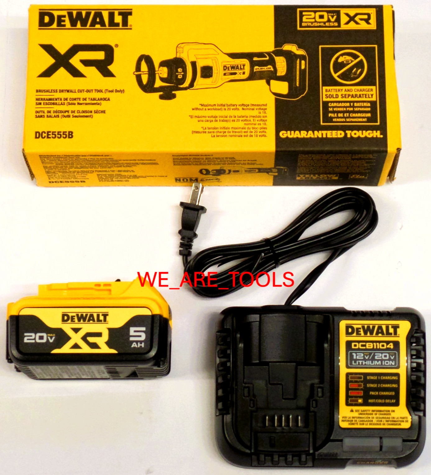 Dewalt Kit DCE555B 20V XR Drywall Cut-Out, 1) DCB205 5.0 Battery, Charger MAX