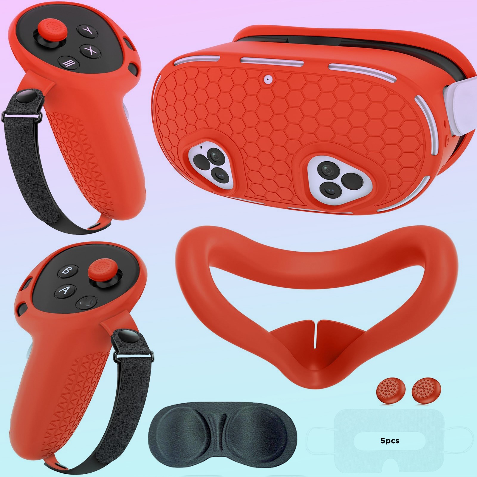 VR Accessories Silicone Cover Set for Oculus/Meta Quest 3S Headset Controller Sh