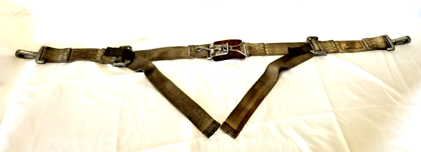 Korea Vietnam USAF Navy Marine Helicopter Aircraft Lap Safety Belt Nylon Leather