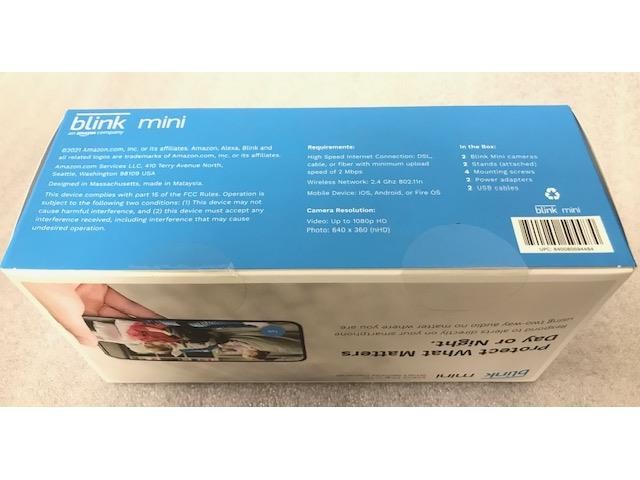 NEW! Blink Mini Indoor 1080p Smart WiFi Security Camera 2-Pack Wired B07X27VK3D