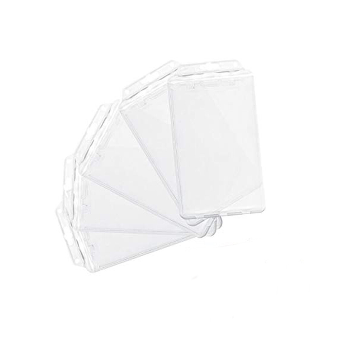 5 Pack Permanent Locking Hard Plastic Badge Holder - Vertical - by Specialist ID