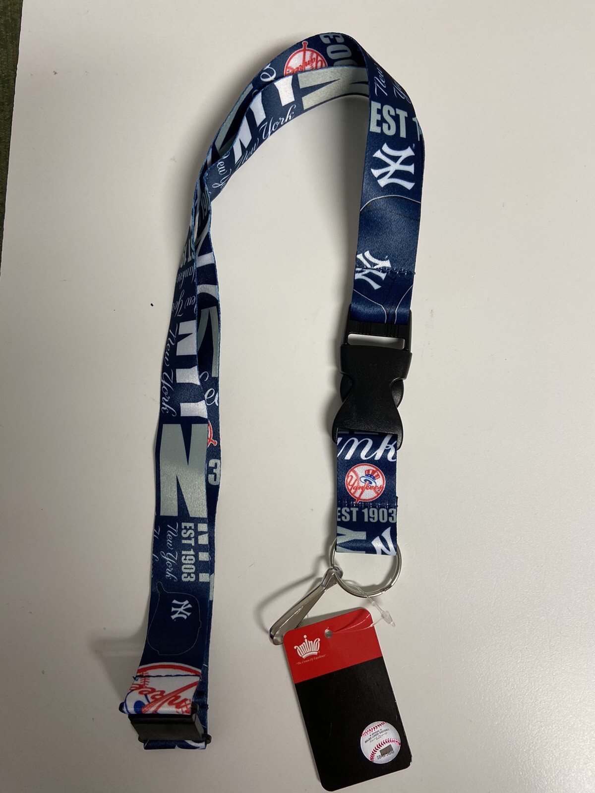 New York Yankees MLB Multi-Color  EST. 1903 Breakaway Lanyard Key Ring