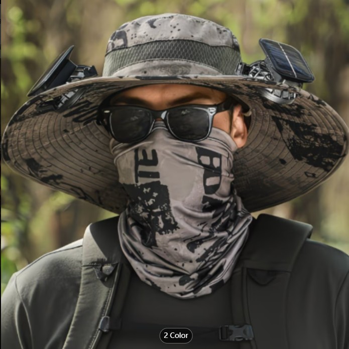 Cooling Solar Sun Hat with Dual FansUSB Charging Outdoor Hat for Fishing  Hiking