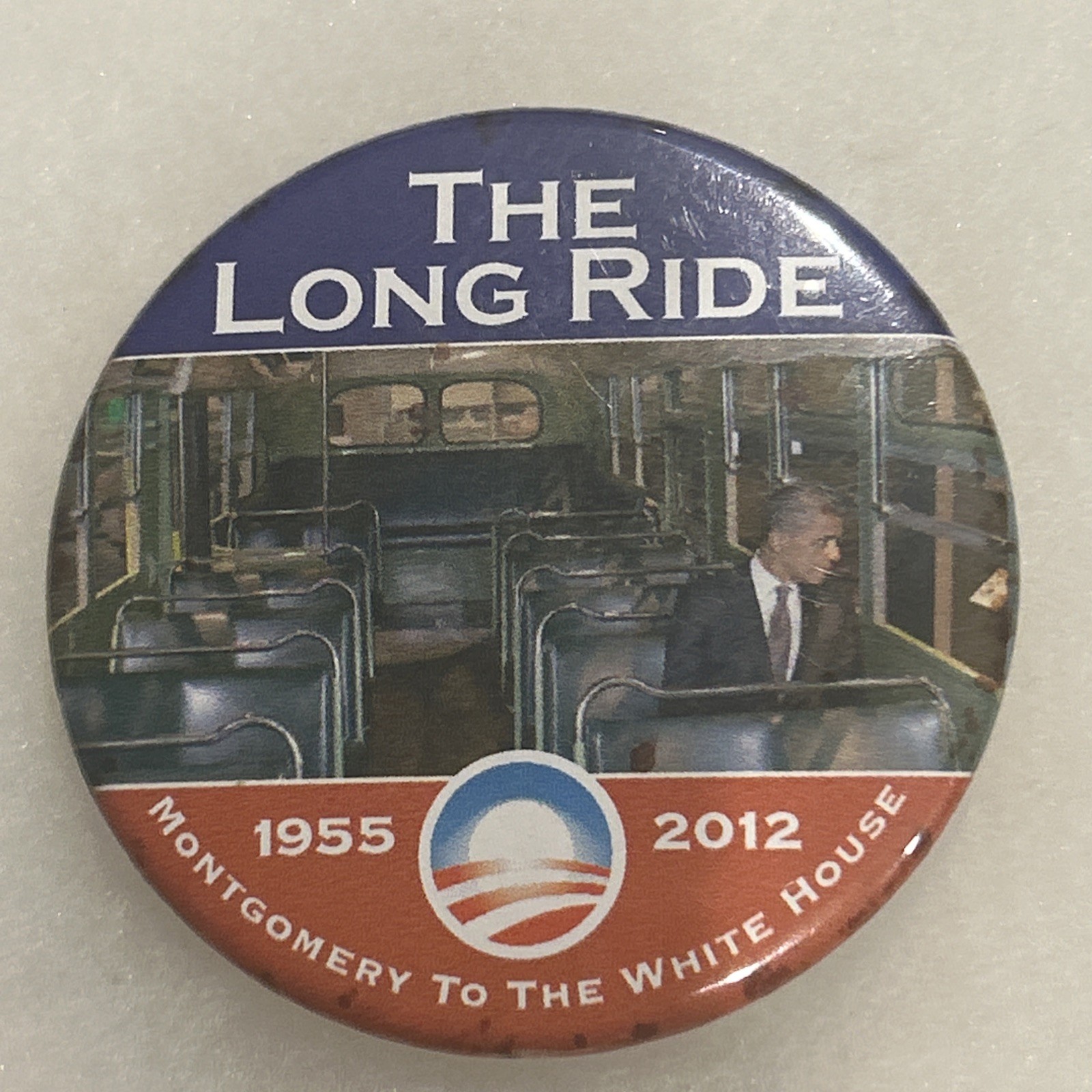 The Long Ride Montgomery To The White House Barack Obama  2 1/2” pinback button