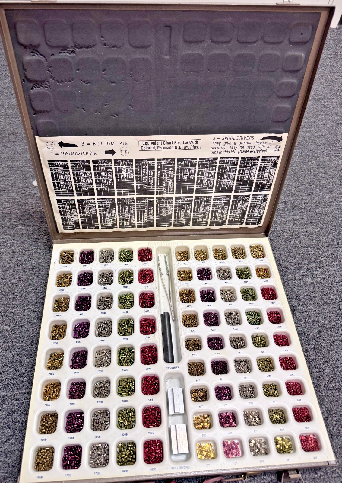 Foley Belsaw Professional Locksmith Universal Color Pinning Kit with Tools