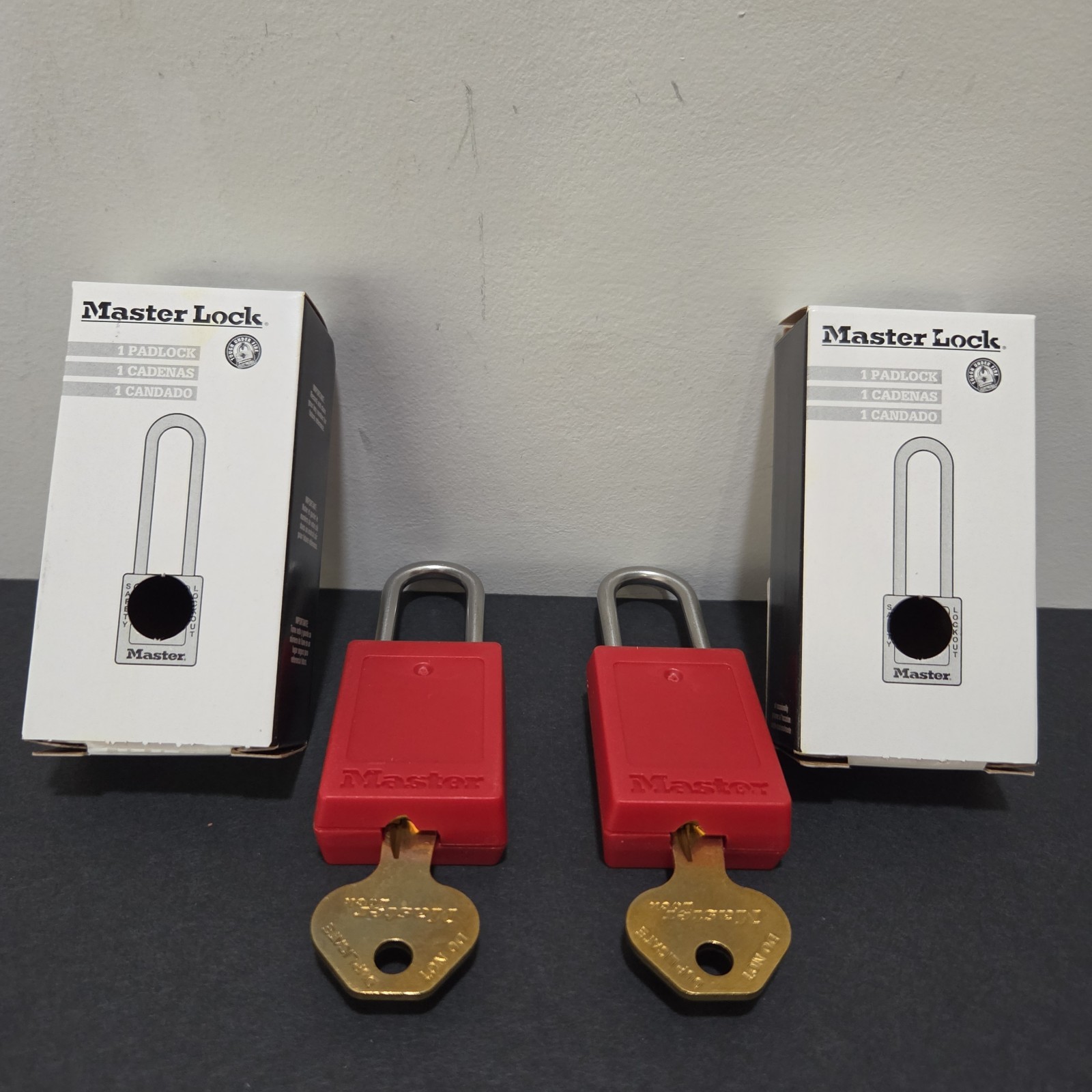 (2) Master Lock S31RED Safety Padlock