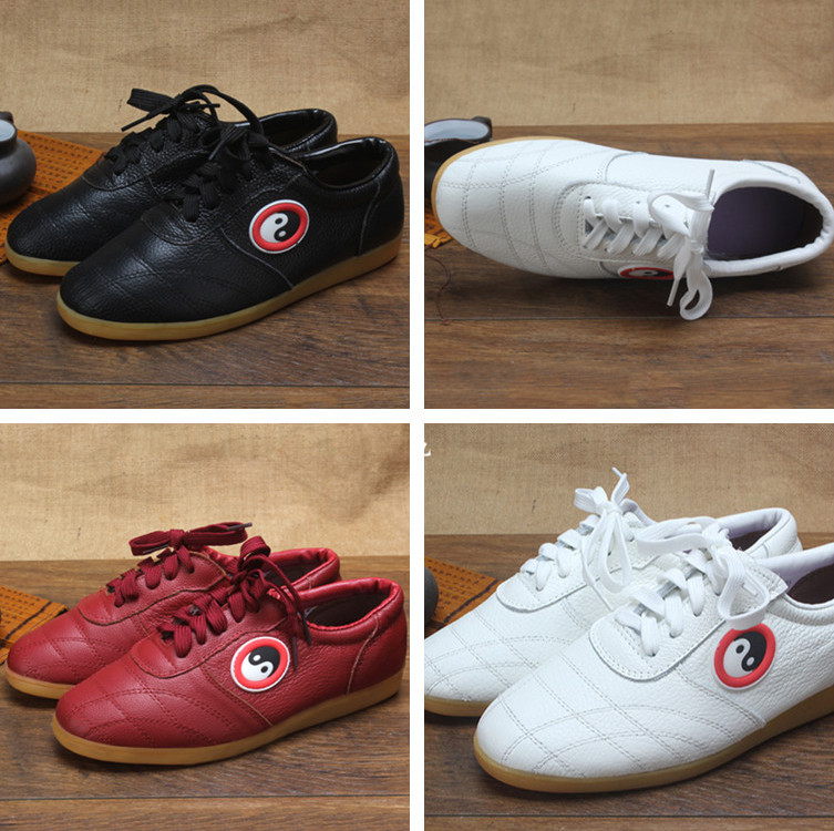 Women Men genuine leather Wushu Shoes Chinese Kung Fu Martial Arts Tai Chi Shoes