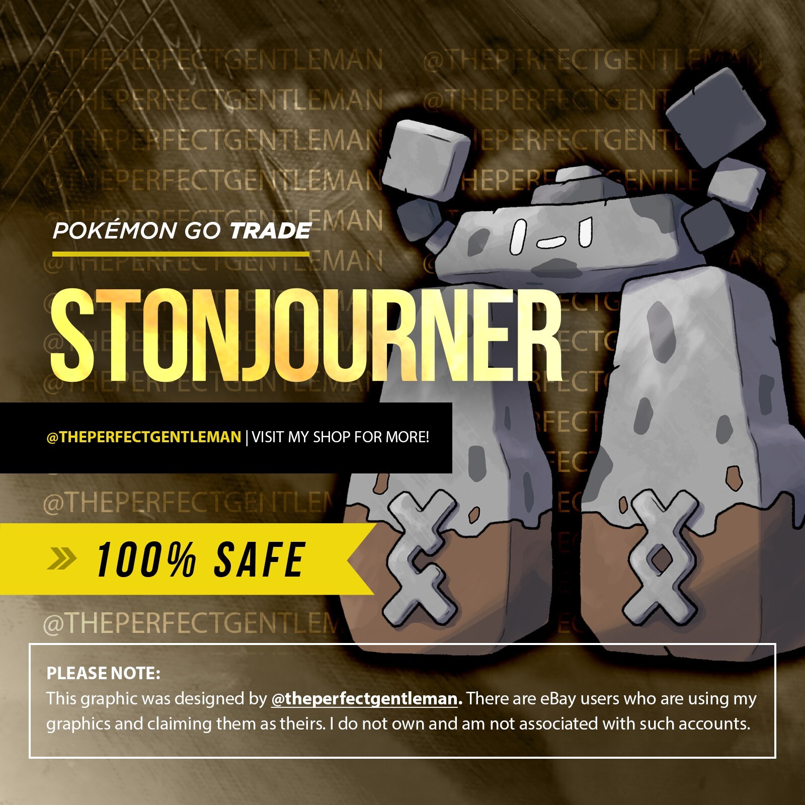 Stonjourner - Pokemon Trade GO - Regional Pokemon - #874 Gen 8 Galar
