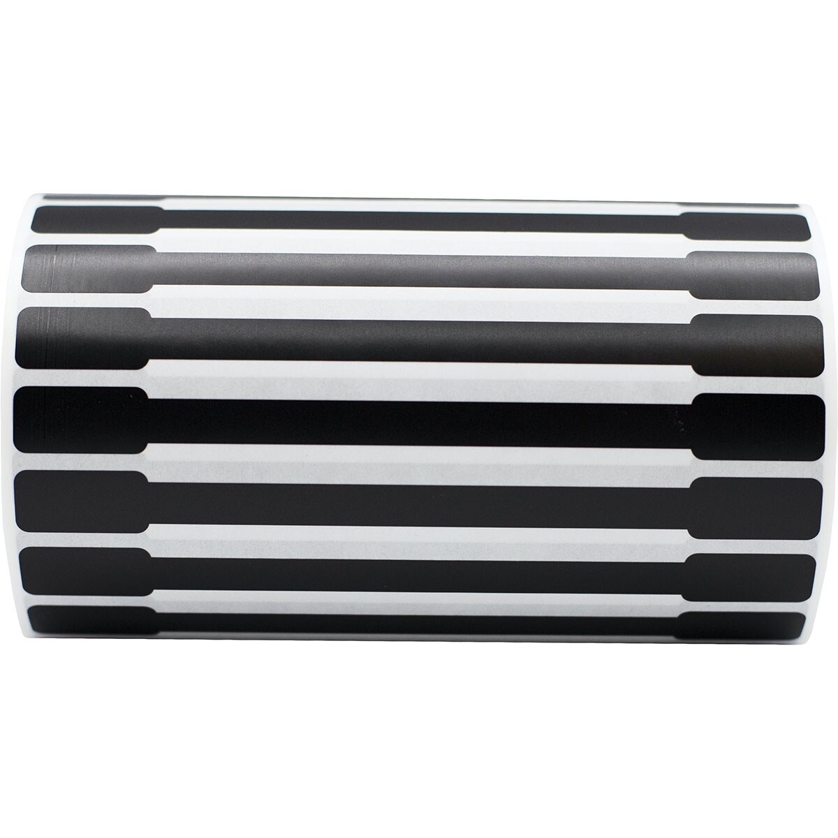 Black Blank Tamper Evident Labels | 0.5" x 6" Barbell Shape | 500 on a Roll