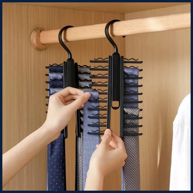 Tie Hanger Rotatable Necktie Storage Rack Wardrobe Organizer 20 Rows Large...
