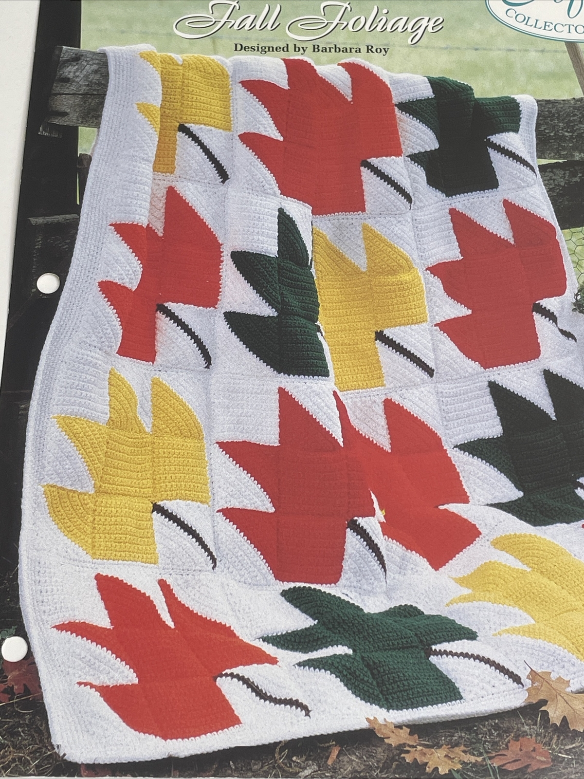 Fall Foliage Afghan Quilt Look Crochet Pattern Needlecraft Shop