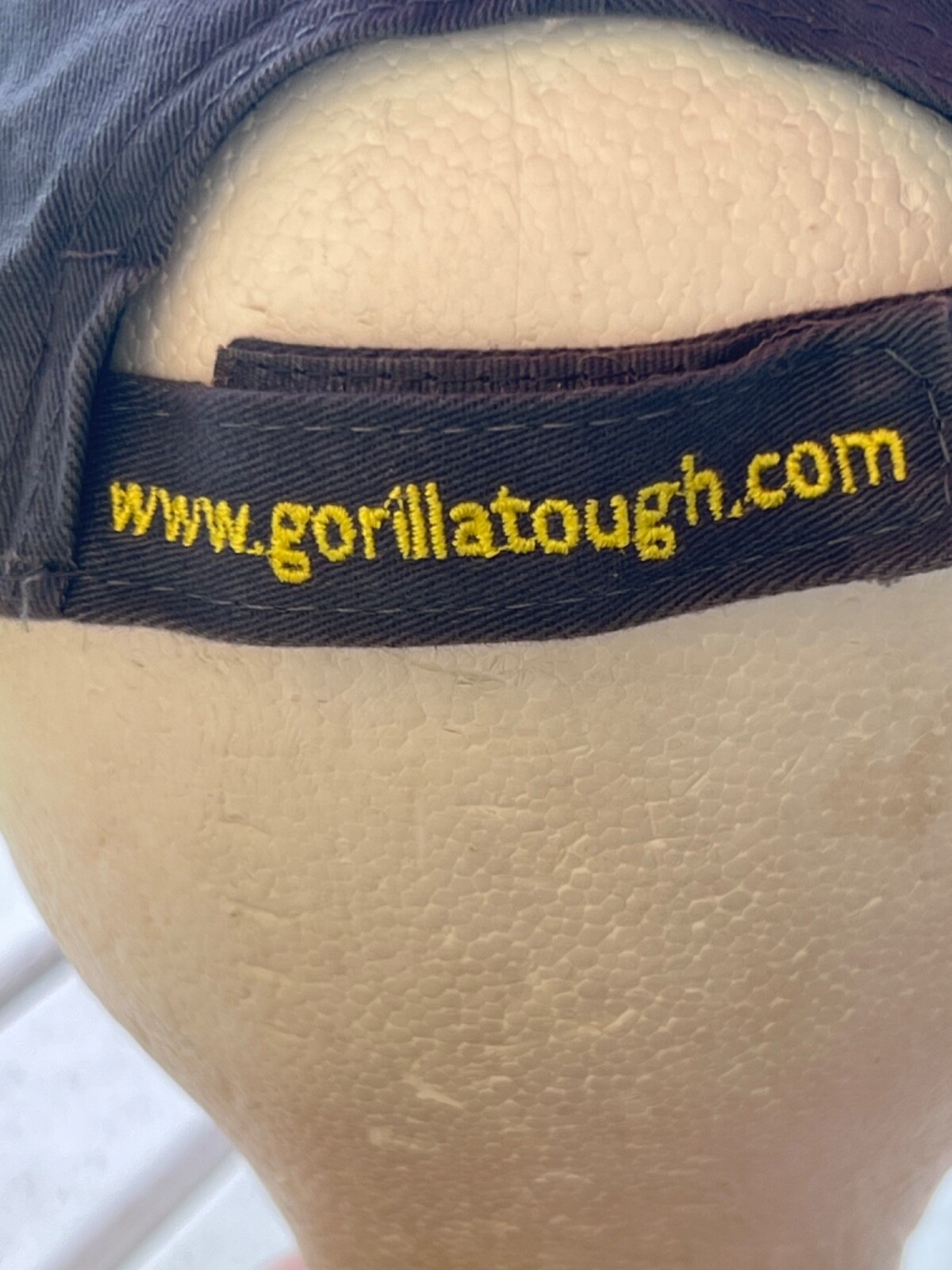 Gorilla Tape Logo on Gray Cotton Hat Cap Hook Loop Good Condition