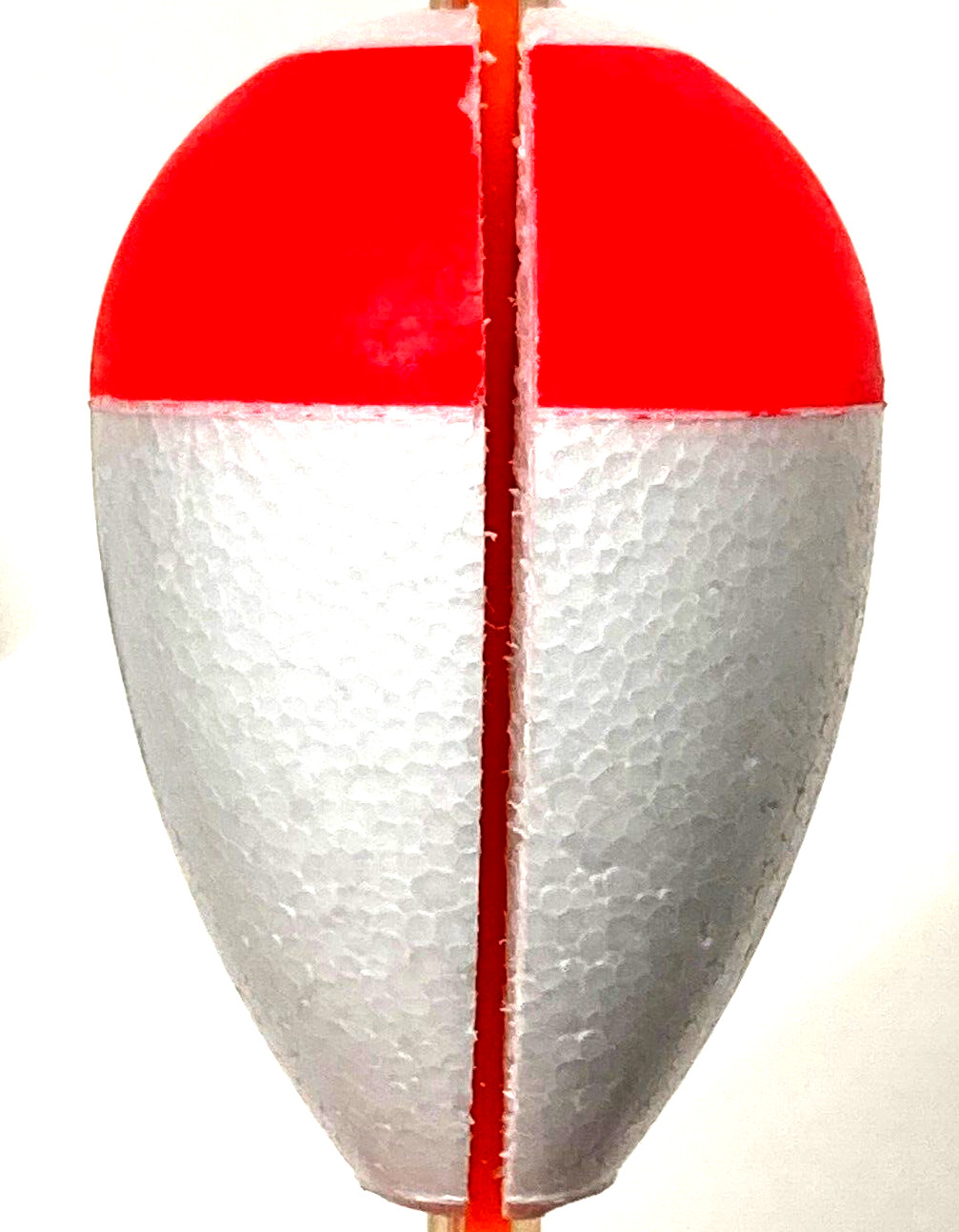 SET OF 6 Red/White 1.25" Foam Pear Slotted Stick Float