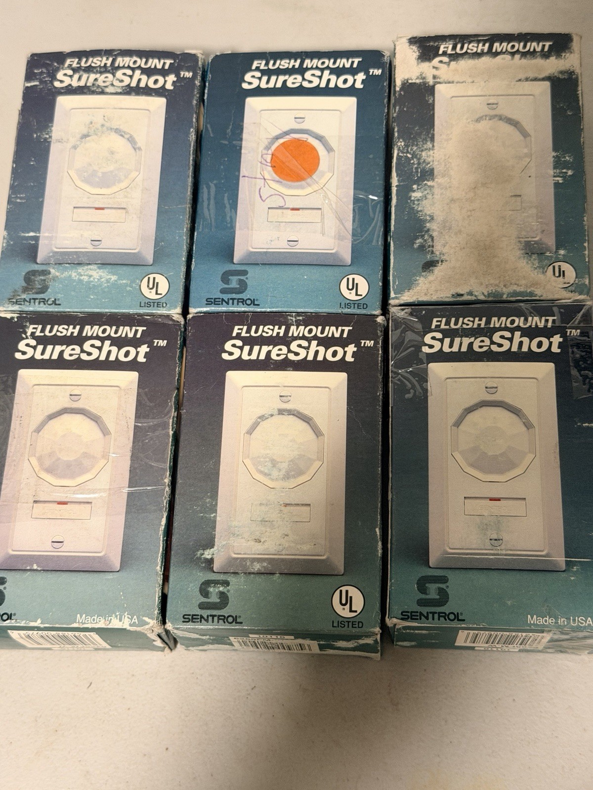 (6) Sentrol 6255FM SureShot flush-mount motion sensors