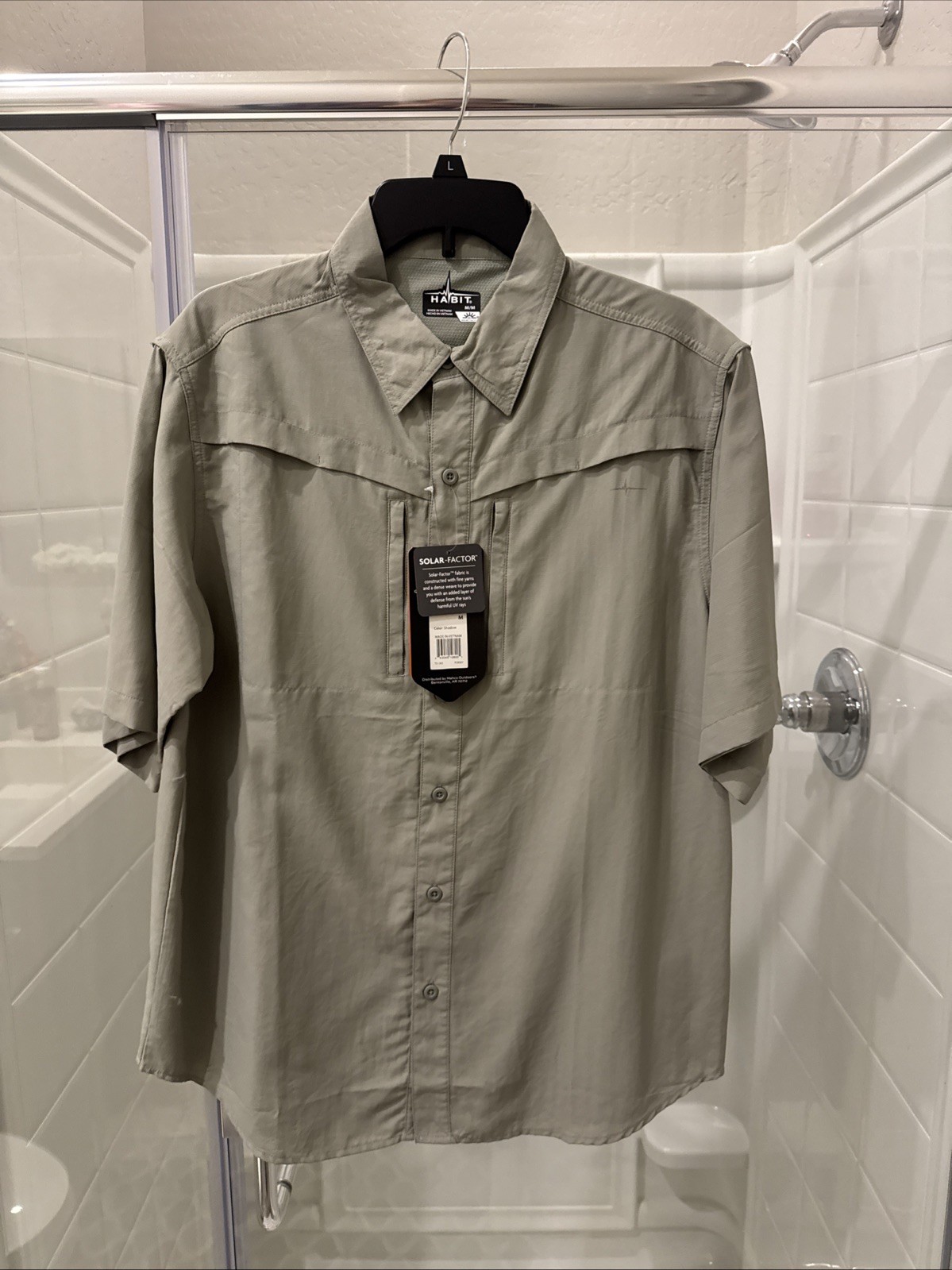 Men's Habit Kestrel Creek S/S Shirt  Color  Shadow  Size Medium New
