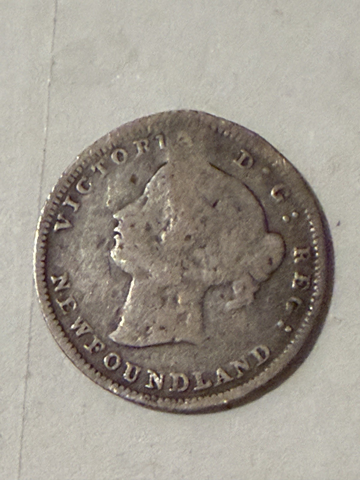 1873 Newfoundland 5 Cents - Silver! Very Scarce! Obverse 2 - Canada - 510