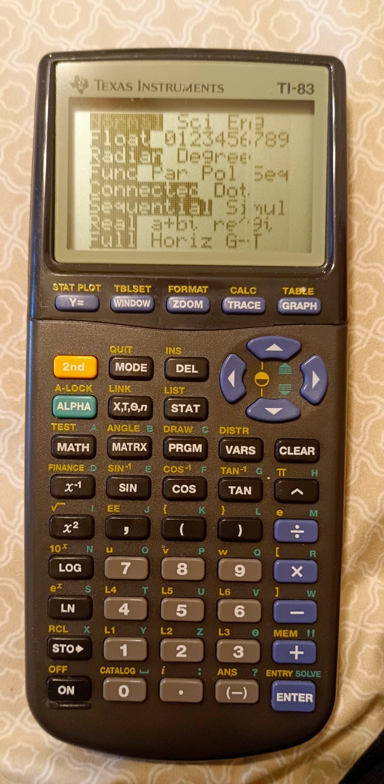 Texas Instruments TI-83 Graphing Calculator Programmable LCD Display