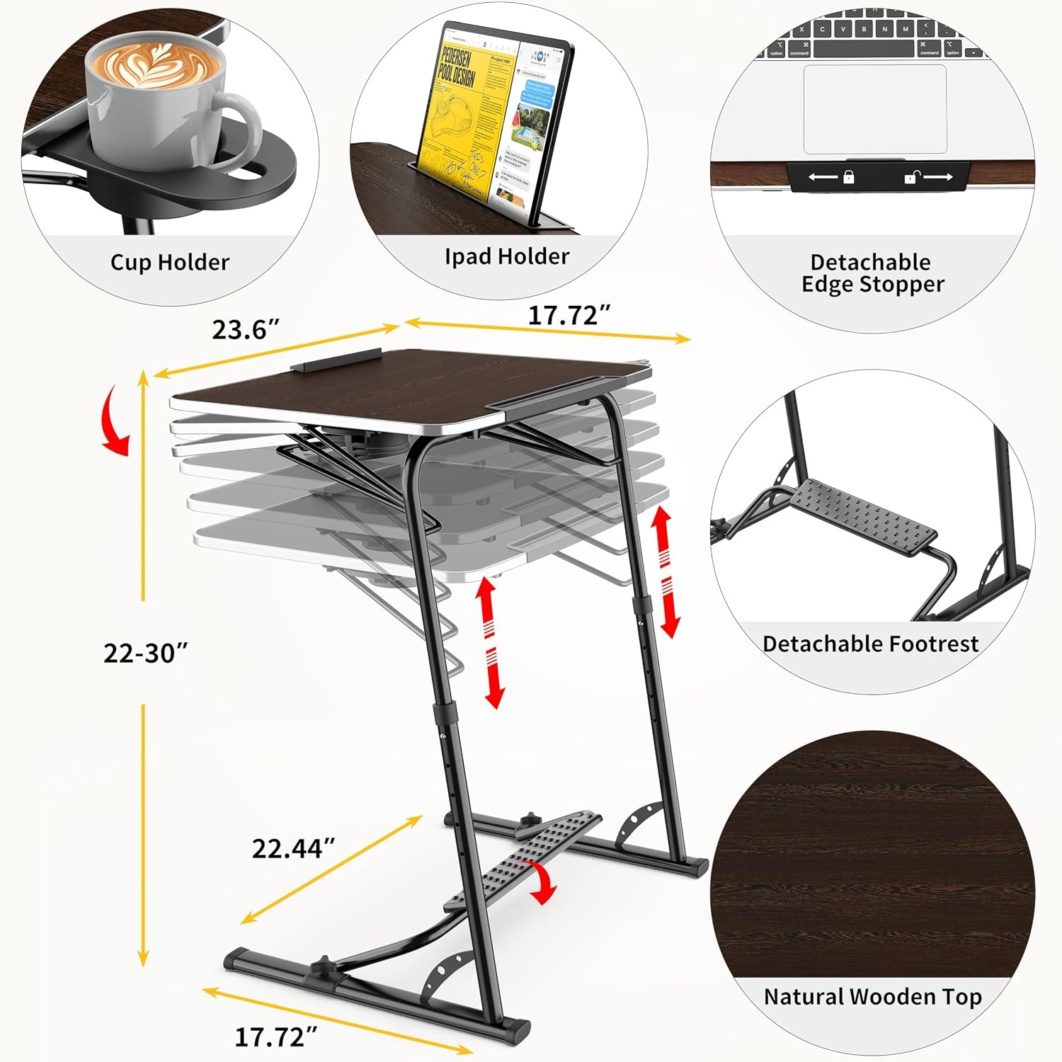 Upgraded Folding TV Tray Table - Extra Large & Sturdy Laptop Table for Couch