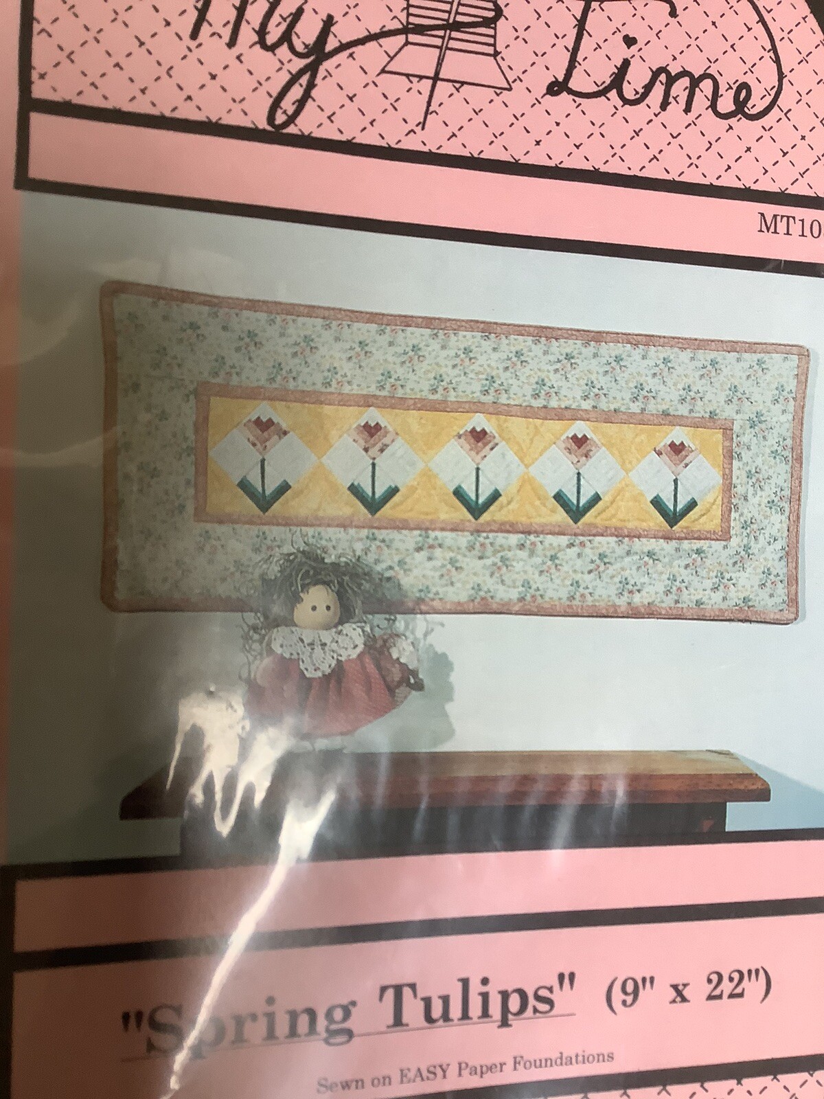 My Time Spring Tulips Quilt Pattern Easy Paper Foundations 9 x 22”