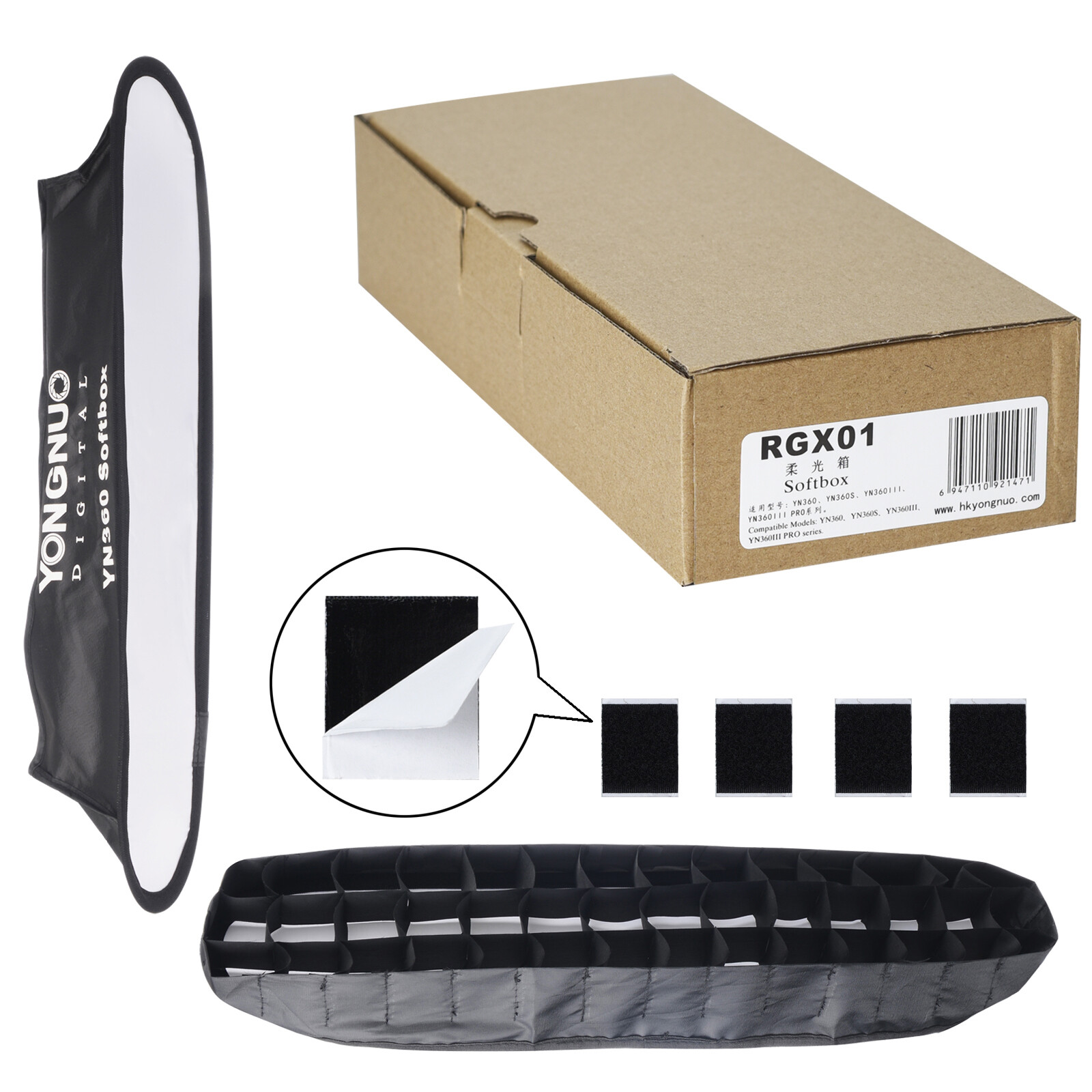 Yongnuo YN360 Softbox with Diffuser Cloth Honeycomb Grid for YN360S YN360III Pro
