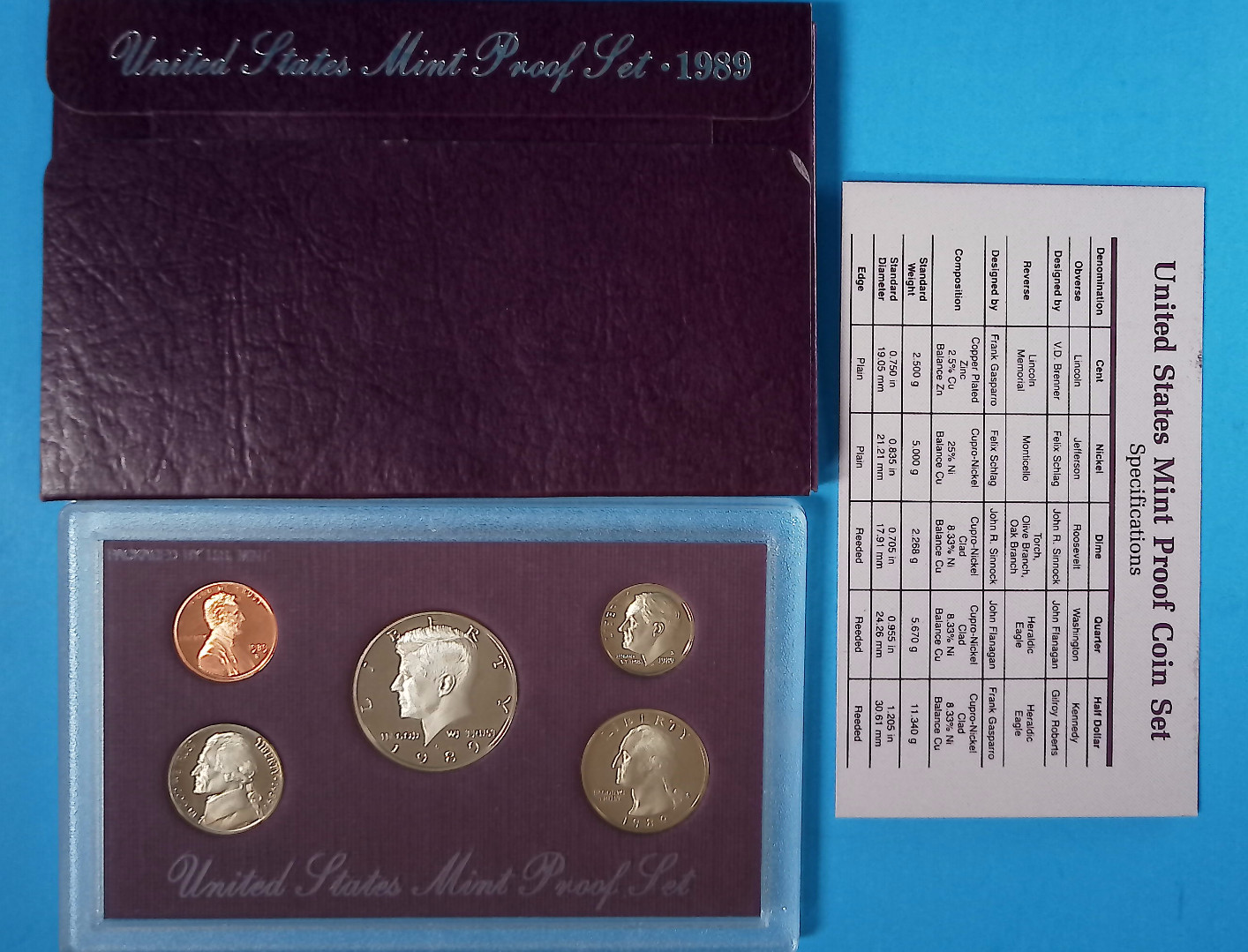 1989-S United States Mint Proof Set 5-Coins