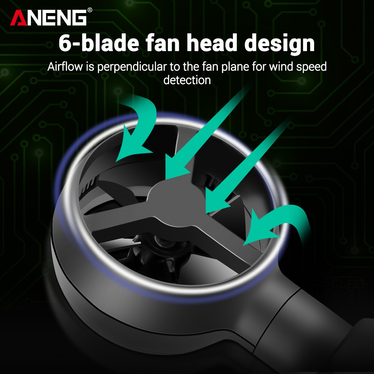 ANENG GN301 Digital Anemometer Wind Speed Meter Temperature LCD Backlight