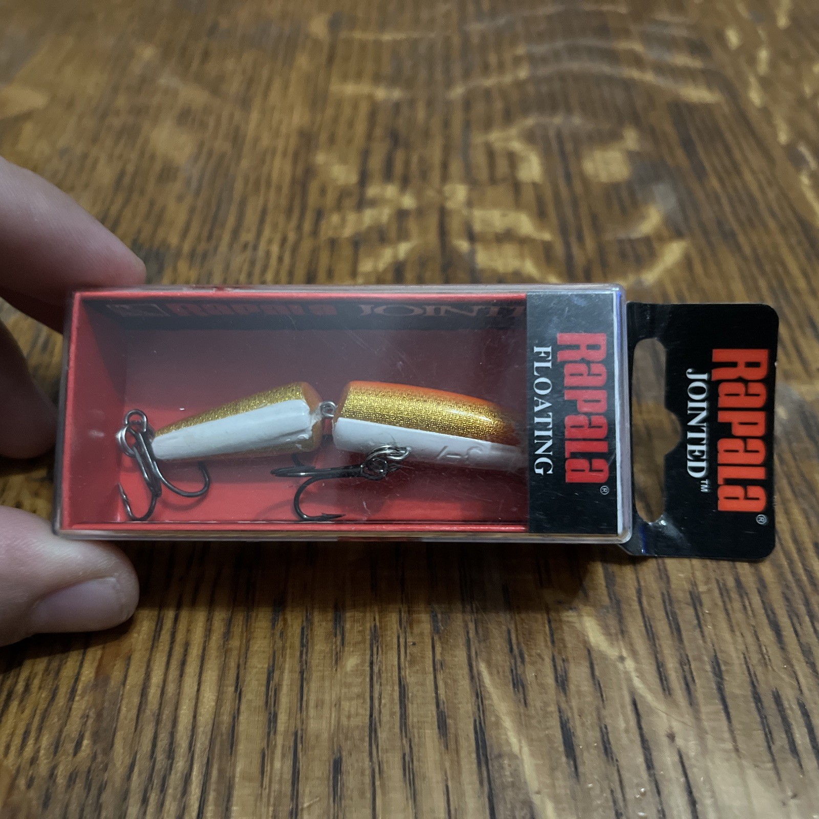 Rapala J07GFR Jointed Minnow, 2 3/4", 1/8 oz, Gold Fluorescent Red Floating