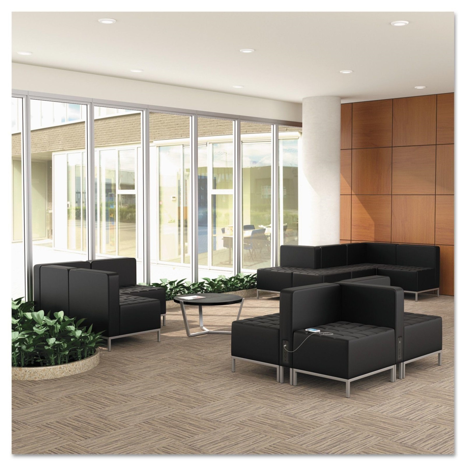 Alera QUB Series Ottoman 26.38" x 21.5" x 17.5" Black ALEQB8216