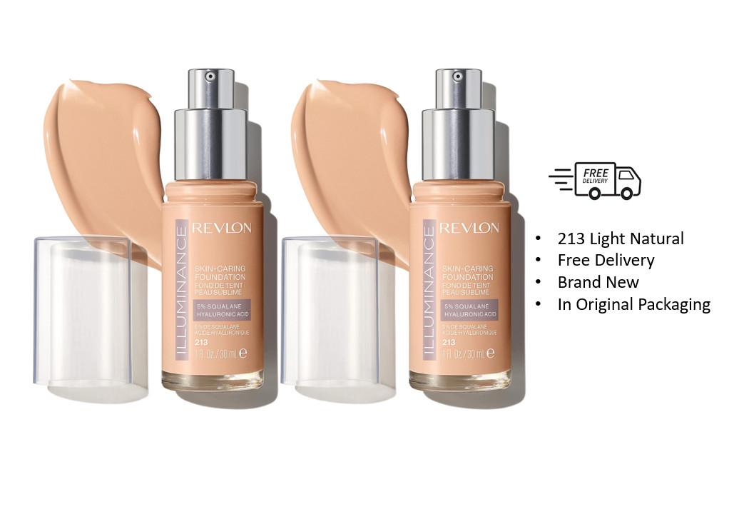 Revlon Illuminance Skin-Caring Liquid Foundation, 213 Light Natural, 2 PACK !