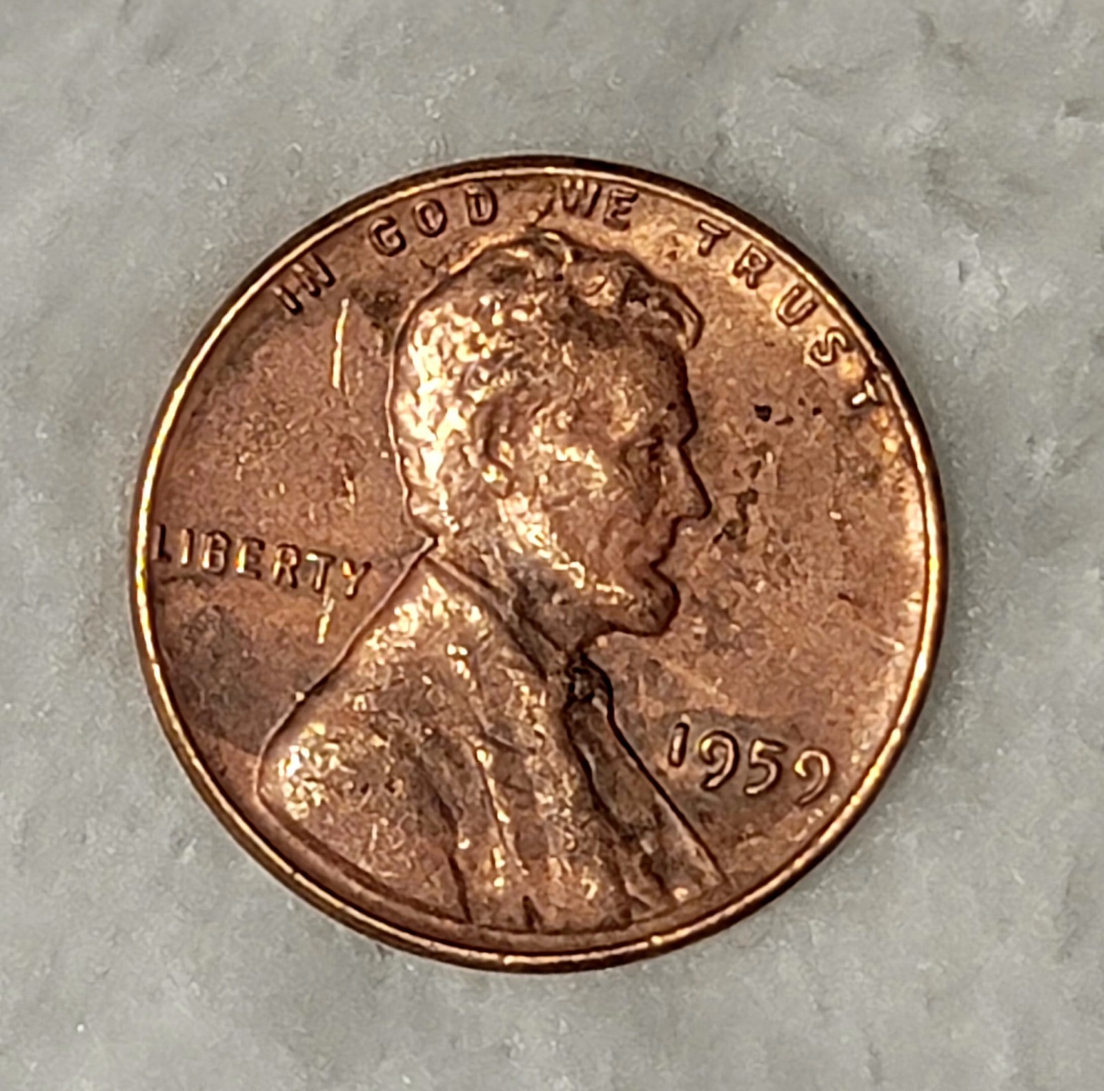 1959 No Mint Mark  Lincoln RB Penny Error “L”  In Lib & Letter on  Rim - Errors