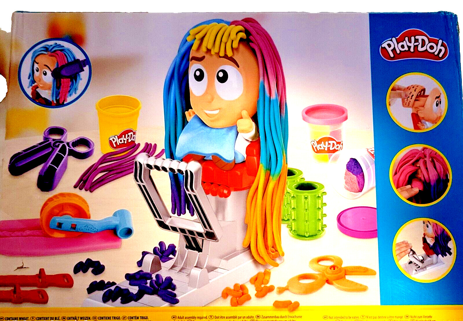 Play-Doh Crazy Cuts Stylist Hair Salon Playset 8 Tri-Colors Can 2 Ounces Each