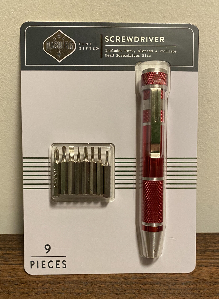 Dashing Pocket Precision Screwdriver With 8 Precision Screwdriver Bits New!