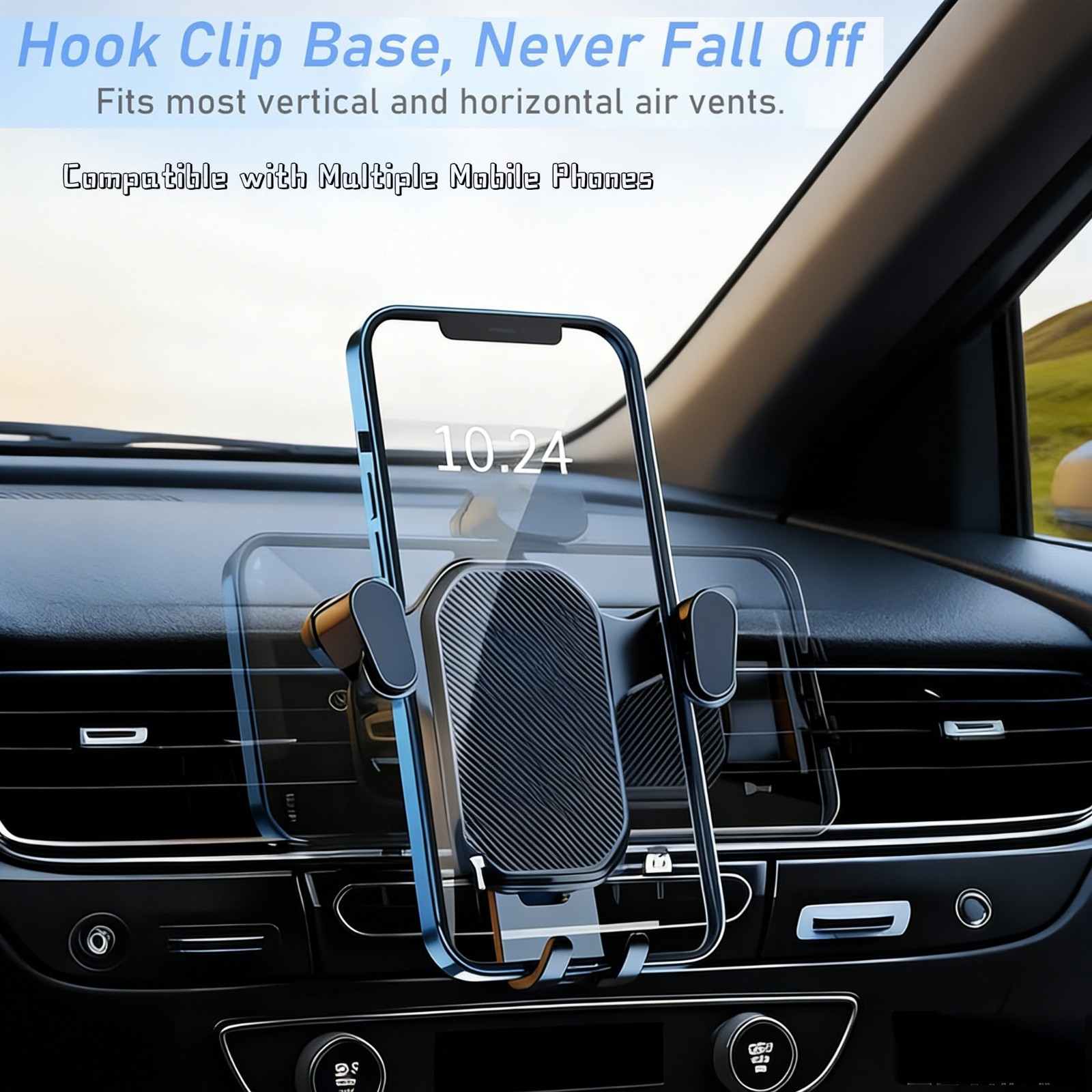 Universal Hook Car Holder Mount Stand Bracket Air Vent Mobile Phone Clip Cradle
