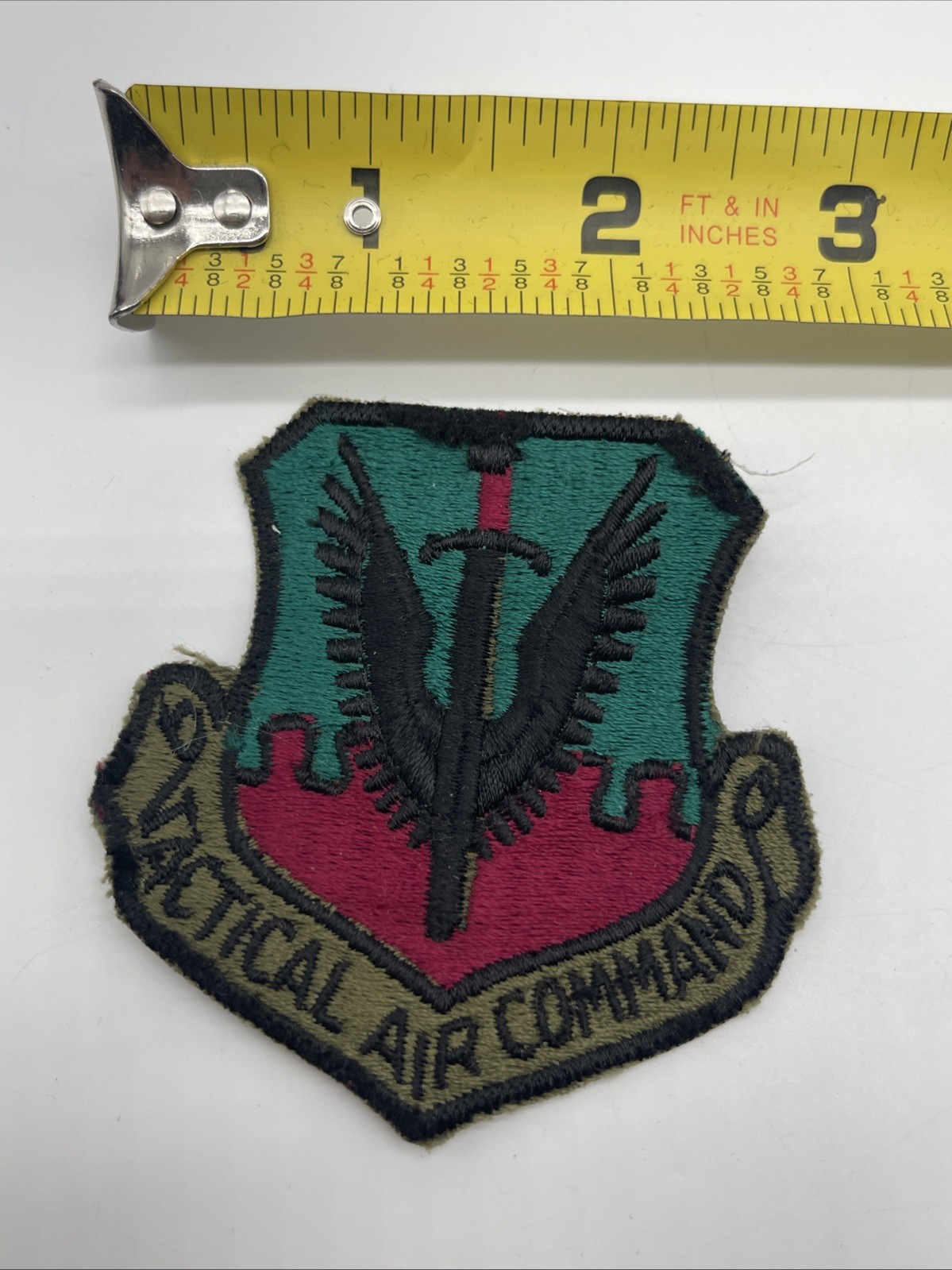 U.S. Military USAF Tactical Air Command Patch Insignia ERROR White Back Cut OD