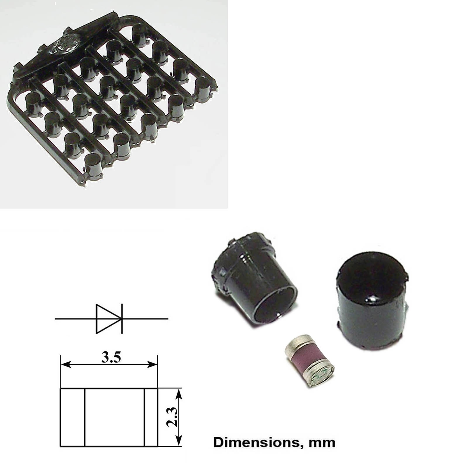 4pcs Microwave Schottky Mixer-Detector Diodes 3A121A 40GHz GaAs – USSR NOS