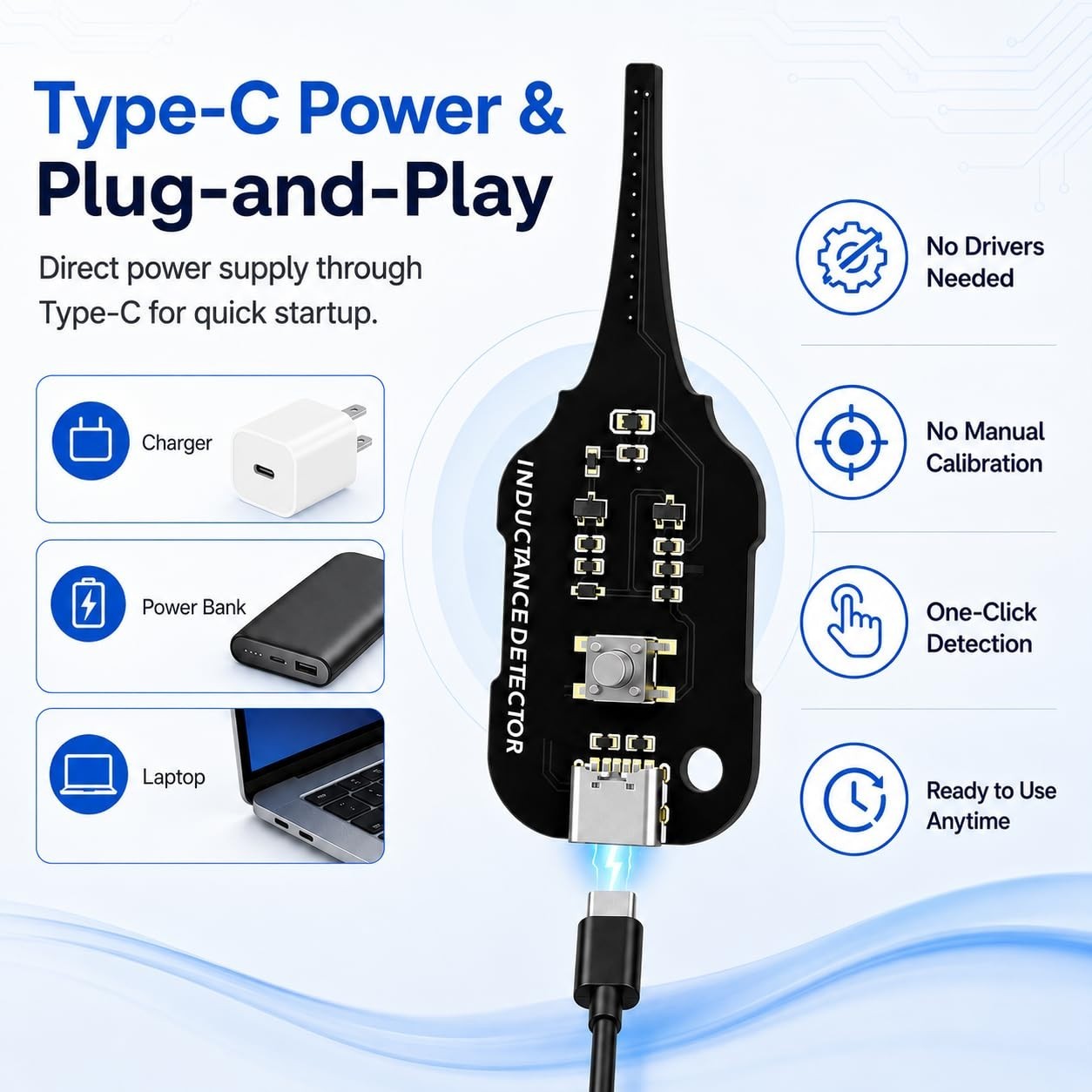 2pack Portable Mini Inductor Tester, Type-C Powered High Precision Mainboard ...