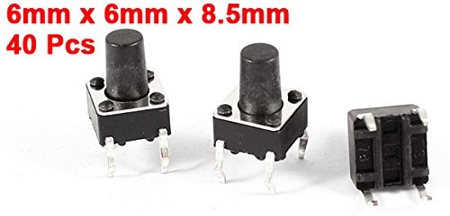 uxcell 40 Pcs 6x6x8.5mm PCB Tactile Tact Push Button Micro Momentary Switch