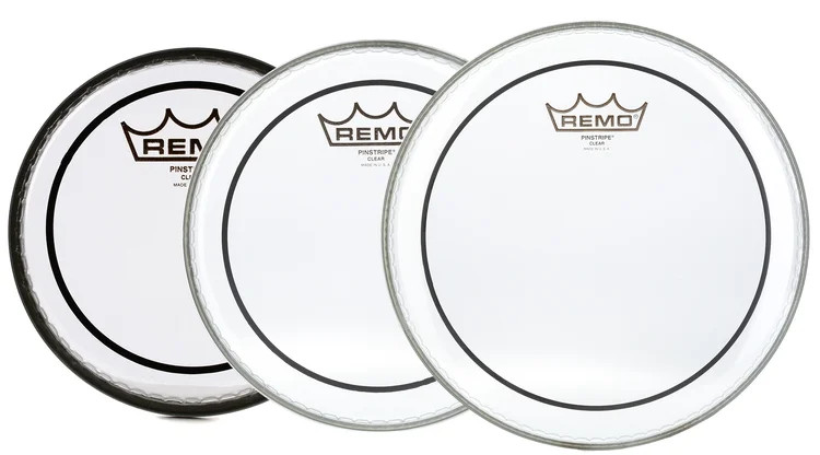 Remo Pinstripe Clear Drumhead Rototom Pack - 6"/8"/10"
