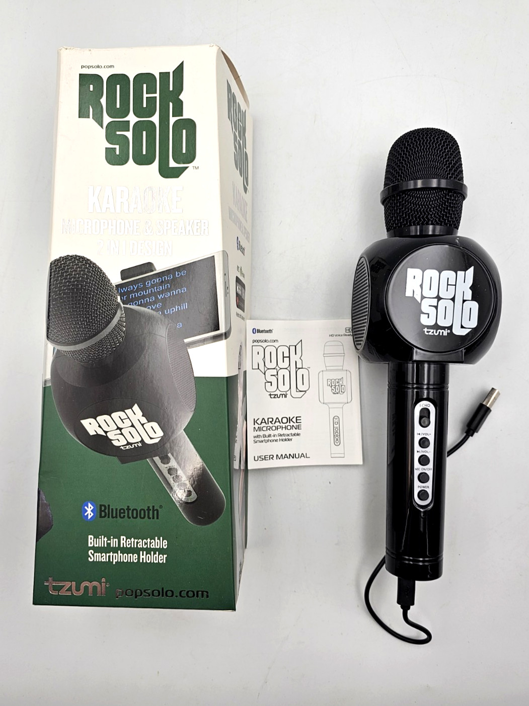 Tzumi Rock Solo Karaoke Microphone & Speaker with Power Cord and Box