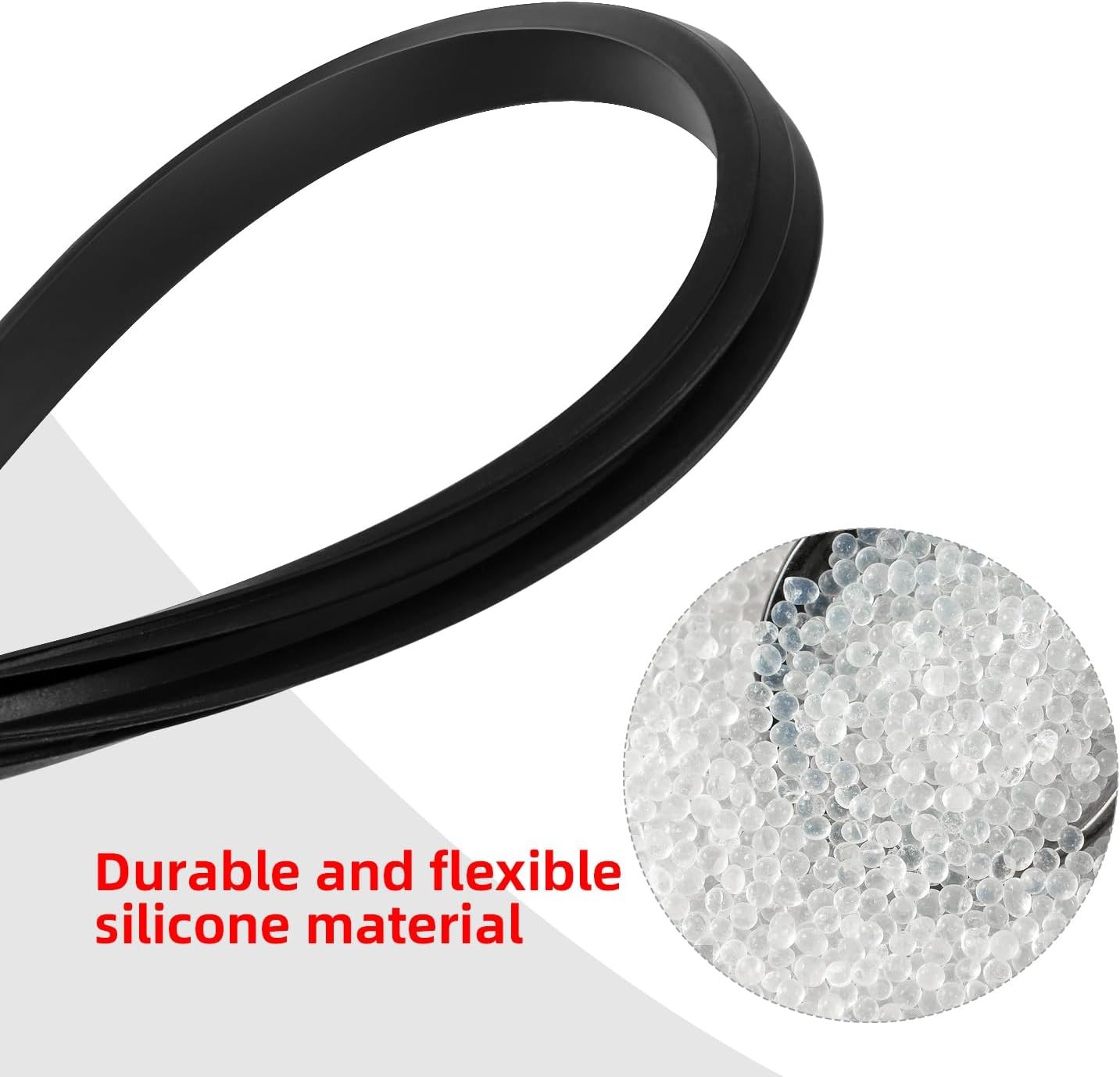 5 Pcs Black Replacement Lid Seal Gaskets,Rubber Seal Replacement Gasket for Lid