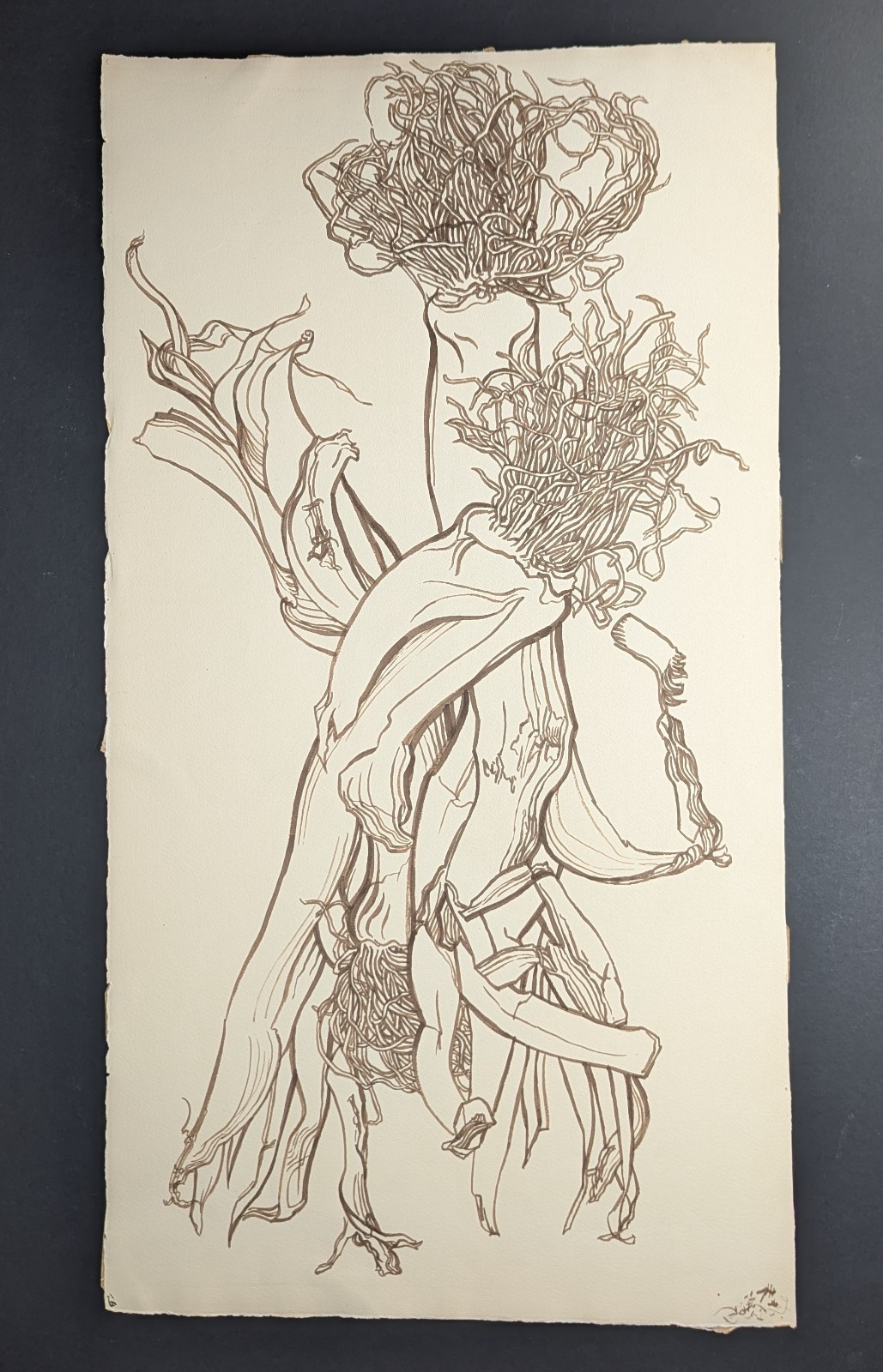 Fritz Kreidt, tree composition, drawing, unsigned