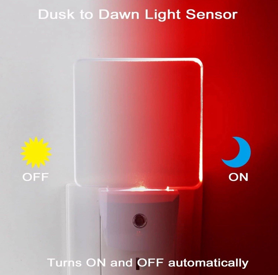 Red Night Lights Plug in 2 Pack 0.5W Red Light Night Light with Dusk to Dawn