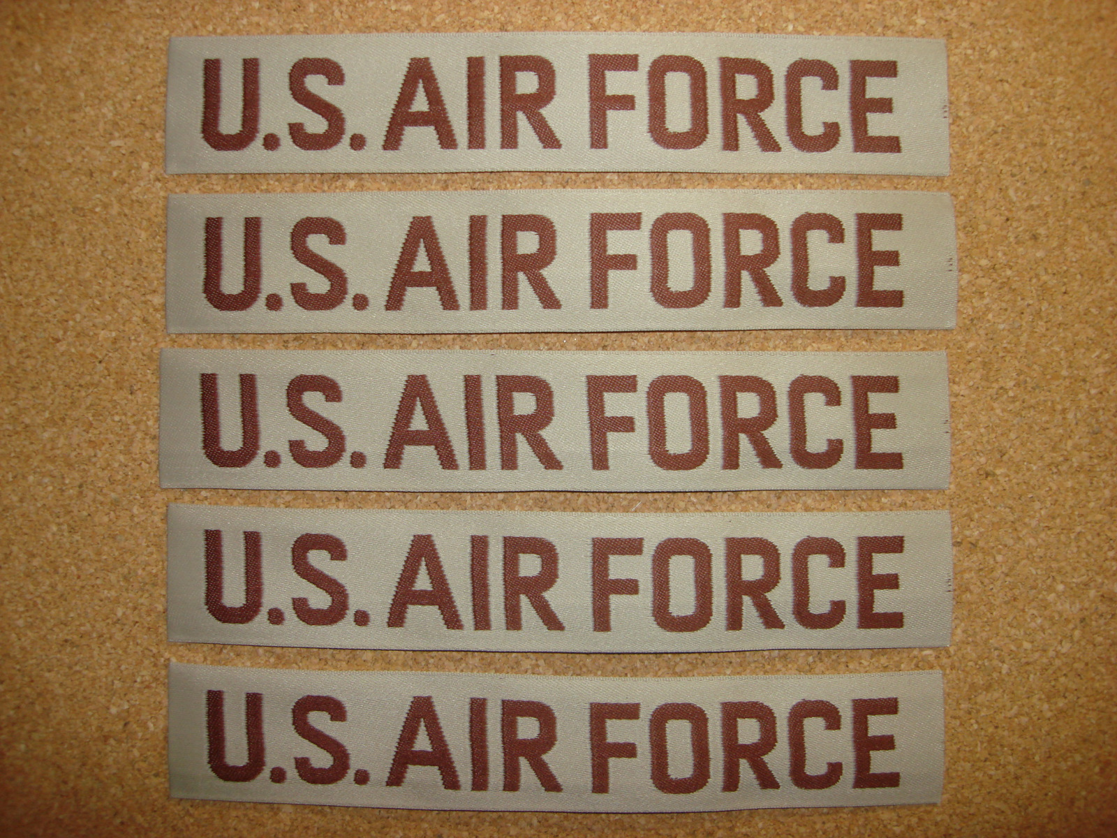 5 New Unused US AIR FORCE Desert Tan Pocket Patches