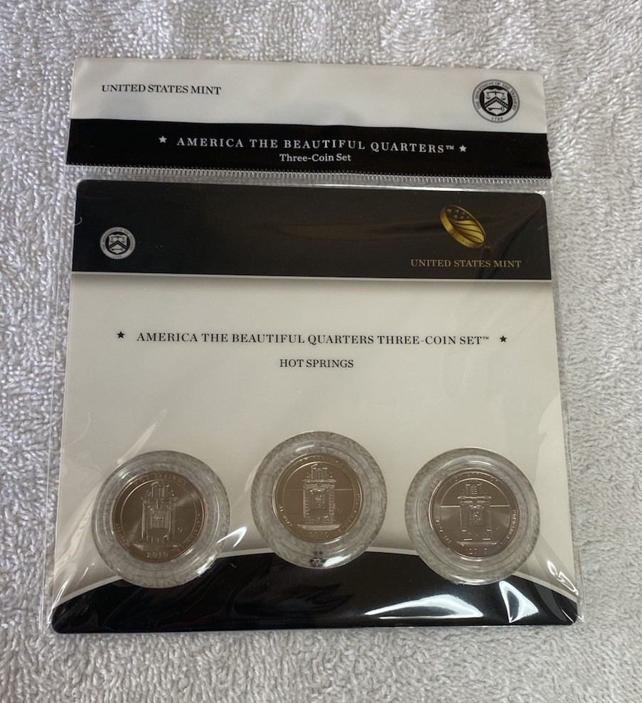 BU 2010 Hot Springs National Park PDS Proof ATB 3 Quarter Coin Set