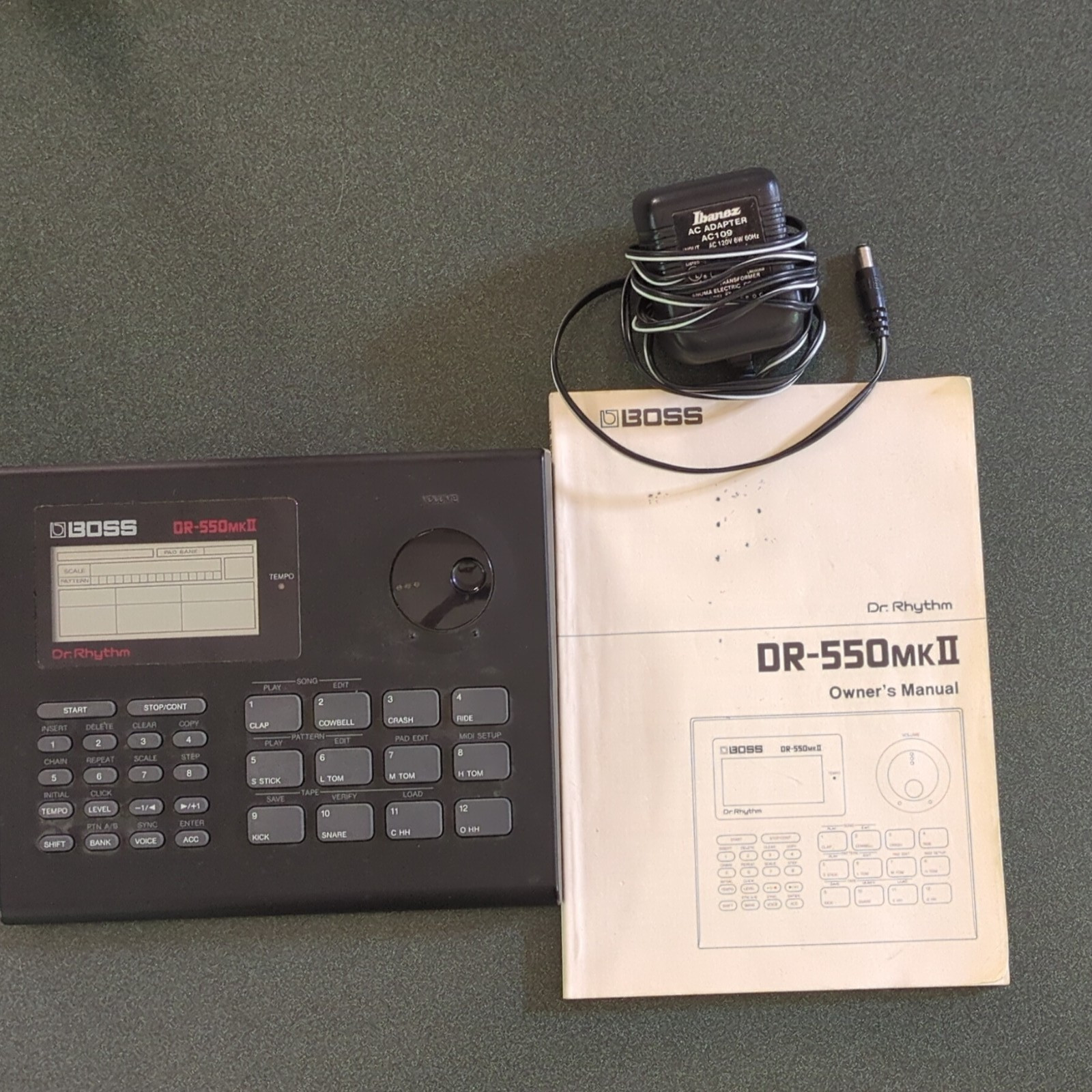 BOSS DR-550MKII Dr. Rhythm Drum Machine Sequencer w/ Manual & AC Adapter