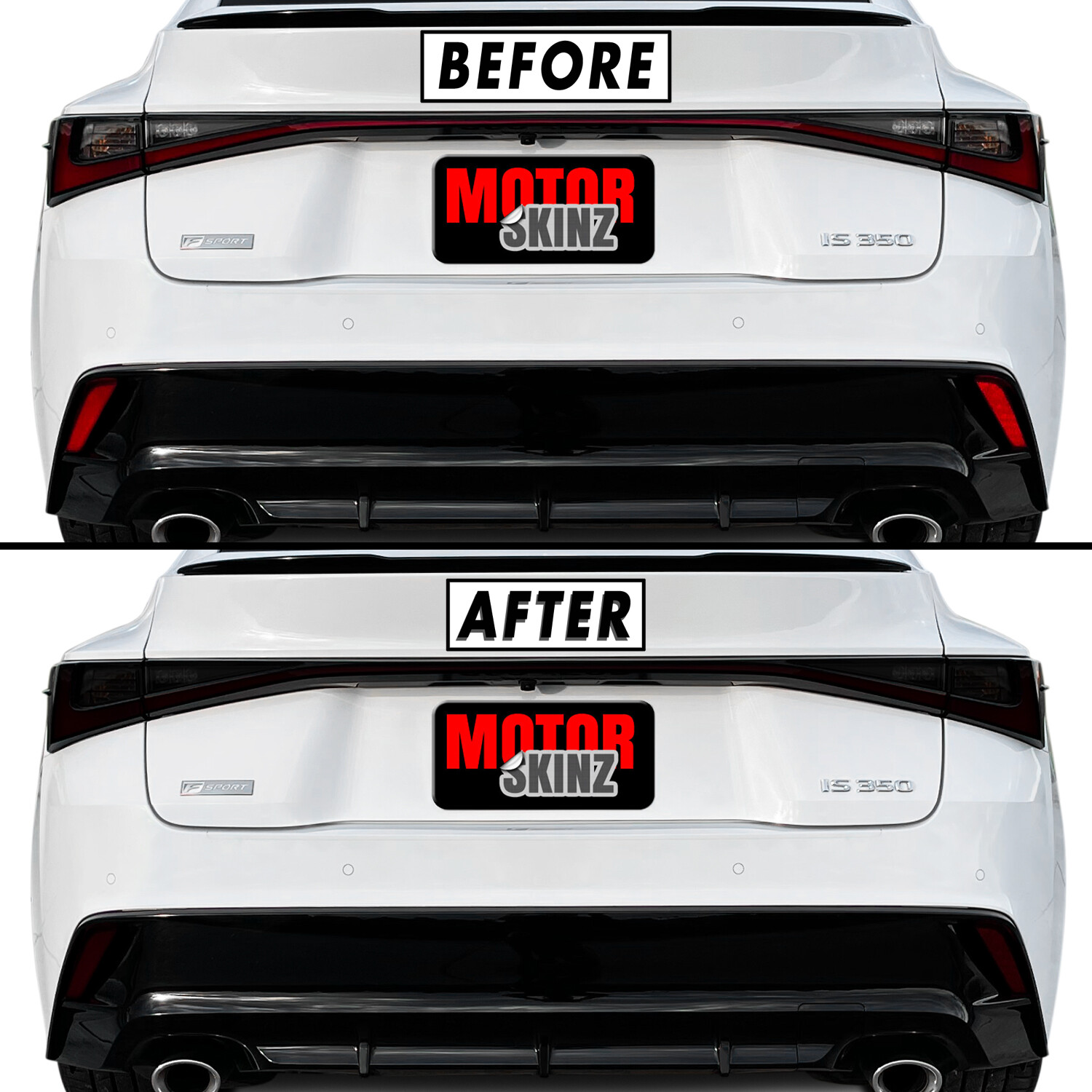 FOR 2021-2026 Lexus IS Tail Light & Reflectors SMOKE Precut Vinyl Tint Overlays