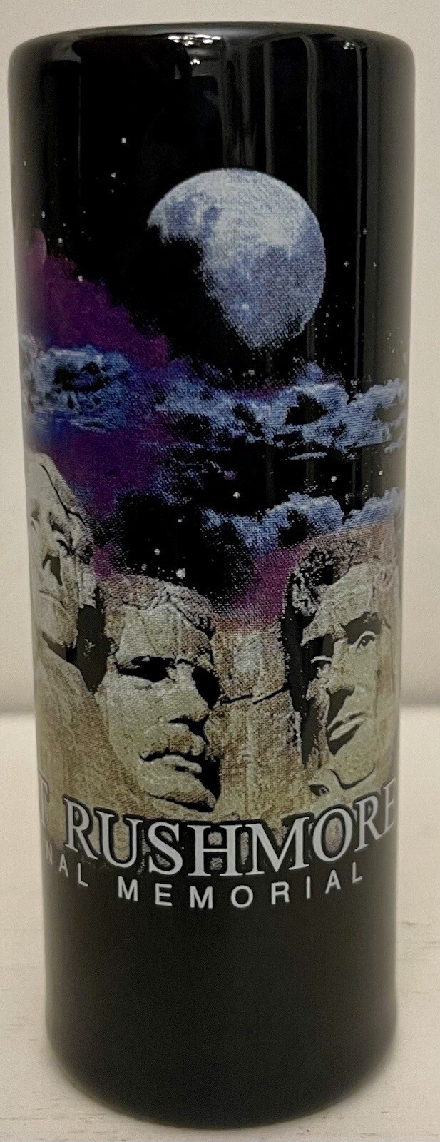 Mount Rushmore National memorial 4.25" Shooter shotglass- new Black Glass Moon