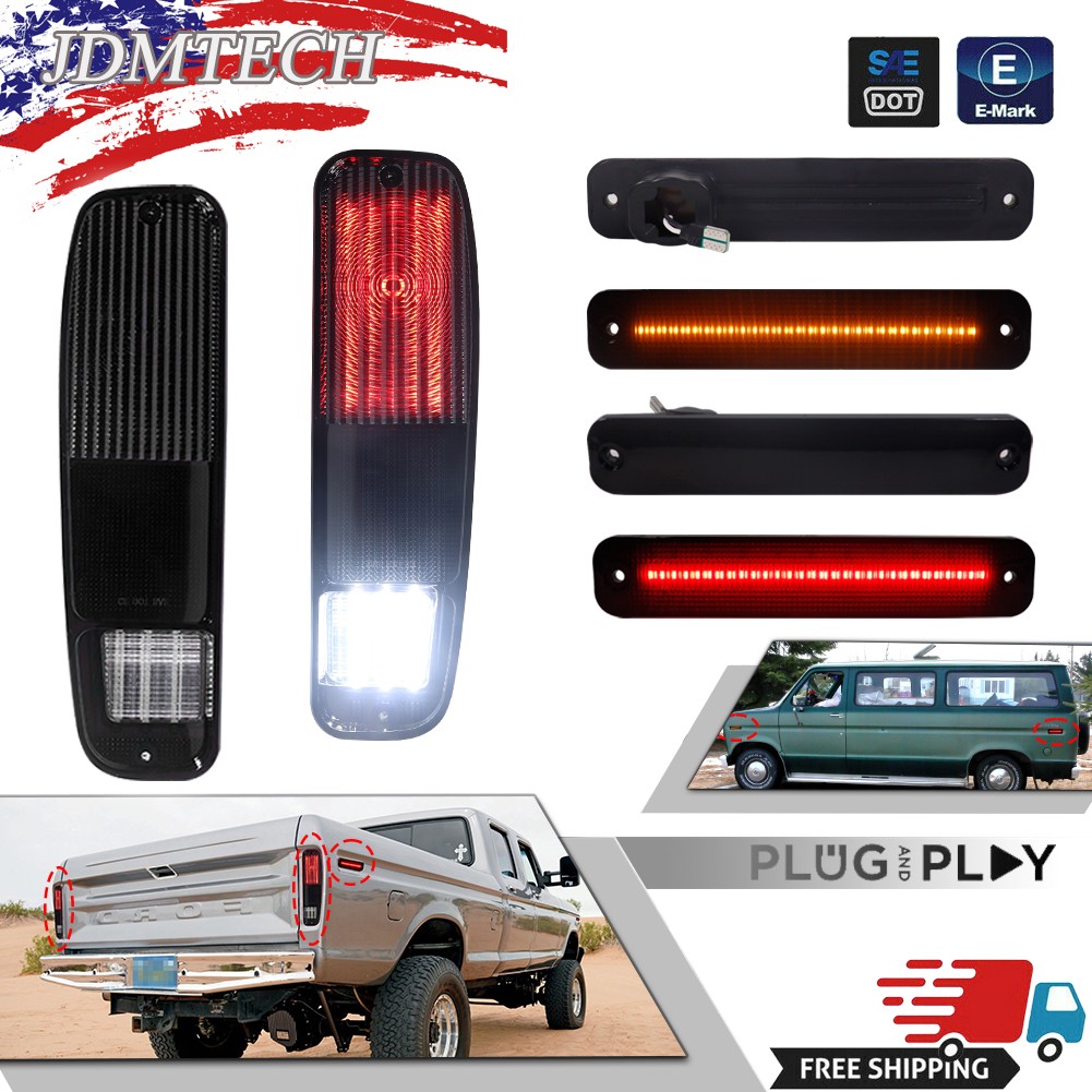 6pcs LED Tail Light & Side Fender Marker Kit for FORD F150 F250 E150 Truck 73-79