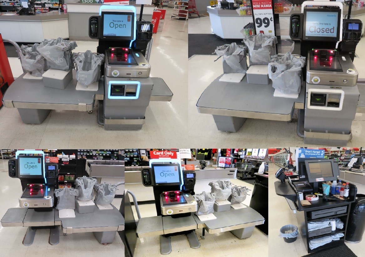 Lot of 4 - Toshiba Self Checkout System 7 6800-110 & SCO Manager Cashier Stand